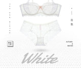 MOYISU Summer Lingerie Set Sheer French Lace Minimiser Bra Briefs Ultra Thin Sexy Women's Underwear Big Bust Sexy Tushy & Panty
