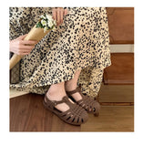Women Rome Sandals Cut-out Gladiator Style Summer Shoes Soft PVC Peep Toe Girls Student Street Outdoor Sandals