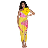 Blue 3D Flower One Piece Swimsuit Luxury Women Swimwear 2024 Monokini Bodysuit Swim Suit Bathing Suit Beachwear Summer Suits