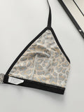 Leopard print black 2-piece set without steel rim or chest cushion women underwear with sexy straps girls' bra Lingerie MR3475