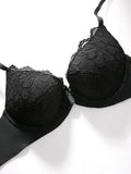 Knit Sexy Women's Thin Cup Lace Bras Lace Splicing Underwire Bra Push-Up Breathable Women's underwear
