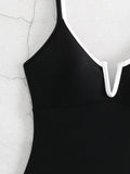2025 Splicing Underwired V-Bar Women Micro Thong Swimwear One Piece Swimsuit Female Backless Monokini High Cut Bathing Suit Swim