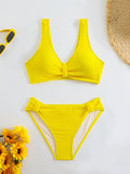 High Waist Bikini 2026 Women Sporty Swimsuit Solid Sexy Striped Swimwear Female Bathers Bathing Swimming Swim Suit Beachwear