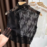 Fashion Lace Floral Fake Collar Detachable Gauzy False Collar All-match Slim Lace Tanks Women