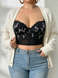 Women's Floral Embroidery Lace Push Up Bra With Underwire Longline Shaping Side Support Minimizer Comfortable Bra