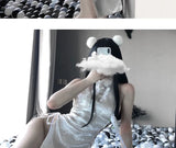 Women Sexy Chinese Traditional Cheongsam Qipao Dress Lingerie High Split Bandage Mini Uniform Dresses Costumes