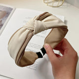 New Fashion Women Headband Spring Center Knot Hairband Wide Side Casual Turban Girls Hair Accessories Wholesale