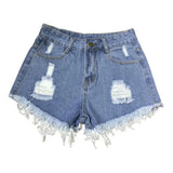 Summer Stretchy Hot Short Pants Women's High Waisted Cut Off Denim Shorts Ripped Distressed Frayed Hem Jeans Shorts