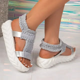 2026  Women Platform Sandals Summer Gladiator Sandals Shoes Thick Heels Ladies White Sandalias Casual
