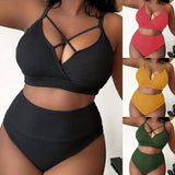 Plus Size Swimsuit Women Big Breast Bikini Set 2024 Sexy Two Pieces Bikinis High Waisted Swimwear Brazilian Bathing Suit