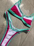 Splicing V Shaped Micro Thong Bikini Women Swimsuit Female Swimwear Two Pieces Bikini Set Push Up Bathing Suit Swim Beachwear