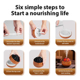 2025 New 300ML Artificial Charcoal Fire Air Humidifier Fine Mist Quiet Operation with Night Light for Home Humidification
