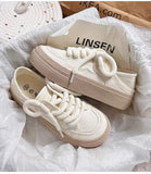 Women's Shoes White  New Canvas Shoes Breathable Comfortable Platform Outdoor Casual Sports Shoes Zapatillas De Mujer