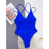 S - XL Sexy Leopard Printed V Neck Women Swimwear One Piece Swimsuit Female Backless High Leg Cut Bather Bathing Suit Swim V4808