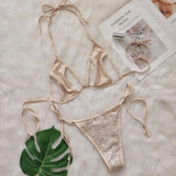 DEKA 2025 Sexy Brazilian Sequins Bikini Woman Swimsuits Crystal Swimwear Bikini Thong Biquini Swim Suits Beachwear