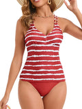 2026 Strappy Tankini Set Two Pieces Swimsuit Women Striped Swimwear Female Bathers Bathing Swimming Swim Suit Beachwear XXL