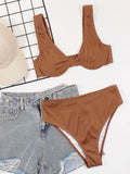 Bikini 2026 Sexy Coffee Push Up High Waist Swimwear Swimsuit Women Bikinis Set Bathing Suit Beach Bikini Taille Haute Banadores