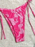 New New Floral Tie-Detail Bikini Sexy Three-Point Women's Swimsuit Sporty Yoga Fitness Fans' Goods Swimsuit Bikini