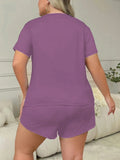 Summer fashion home wear European and American large size short-sleeved shorts two-piece pajamas 4XL 5XL