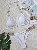 2026 Halter Shiny Crystal Diamond Bikini Women Swimsuit Female Swimwear Rhinestone Bikini Set Rhinestone Brazilian Bathing Suit