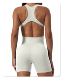 Seamless Yoga Jumpsuit Sleeveless Shorts One Piece Yoga Suit Sexy Cutout Backless Top Women Playsuit Gym Summer Workout Clothes