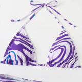 3 Pieces Bikini Set With Skirt  Tie Dye String Thong Bathing Suit Women Swimsuit Female  Swimwear Beach Wear Swim Lady Summer