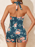 2026 Halter Swimsuit One Piece Printed Swimwear Women Sexy Vintage Bathers Bathing Swimming Swim Suit Female Beachwear