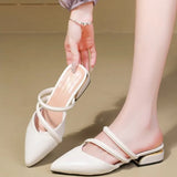 Toe Narrow Band  Slippers Women Fashion Shallow Sandal Elegant Summer Footwear Woman