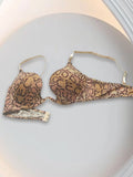 New U-Shaped Push-Up Bra for Women, Sexy Deep V Anti-Sagging Bra, Seamless and Traceless, Cross-Border European and American Style, Sexy Thin Leopard Print Bra