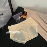 WOMEN Lace underwear, seamless, comfortable, high-elastic, hip-covering briefs, breathable mulberry silk, antibacterial crotch