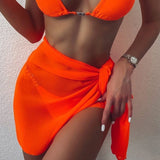 Women Chiffon Swimwear Cover Up Wraps Pareo Scarf Bikini Cover-Ups Wrap Beach Sexy Skirts See-Through Scarf Cover Up Dress
