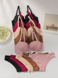 Hot selling solid color 2-piece underwear set multi-color daily four season Bra set comfortable to wear sexy Lingerie 2611