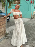 Lace Skirt Set Dress Summer Women Beach Holiday Sexy Cotton Matching Set Outfits Spring White 2 Pcs Vestidos Female Set 2025