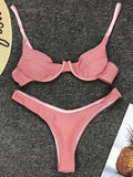 Glitter Shiny Underwired V-Bar Bikini Women Swimsuit Female Brazilian Swimwear Two-piece Bikini Set Triangle Bathing Suit Swim