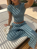 Women's trousers, fashionable and versatile, solid color, drawstring straight trousers, beach sun protection trousers