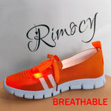 Fashion Striped Knitted Flats Women 2025 Summer Soft Sole Non Slip Walking Shoes Woman Plus Size 36-43 Low Heel Loafer Female