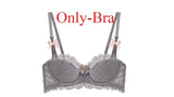 Sutiã Bralette French Pure Desire AB Cup para Pequenos Bustos Push Up Sem Arame Lace para Chubby Girl Bow Confortável Panty Set