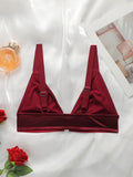 High quality front button without steel ring sexy women's bra red sexy Lingerie thin double layered women's underwear YS3069