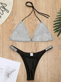 Shiny Jewelled Sequins Diamond Bikini Women Swimsuit Female Swimwear Two Pieces Bikini Set Mini Micro Bathing Suit Swim Lady