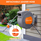 HiMISS Wall Mounted Retractable Garden Hose Reel Auto Rewind