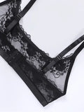 1pcs Plus Size 1XL-4XL Sexy Lace Women's Bras No Pad Breathable Sexy Lingerie 3/4 Cup Black Female Underwear Perspective Bra