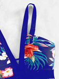 2026 Strappy Swimsuit One Piece Printed Floral Swimwear Women Bathers Bathing Swimming Swim Suit Padded Beachwear Summer XXL