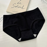 Pure cotton seamless underwear for girls mid-waist sweat-absorbent, breathable and anti-bacterial cotton crotch sports briefs