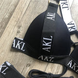 2026 Sexy Letter Print Bra Cup Bikini Women Swimsuit Female Swimwear Two Pieces Bikini Set Push Up Bathing Suit Swim Beach Wear