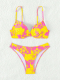 Strappy Underwire Bikinis 2025 Printed Floral Swimwear Female Sexy Swimsuit Women Bathers Bathing Swimming Swim Suit Beachwear