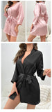 Women's Short Kimono Robe Silky Satin Bathrobe Bride Bridesmaids Getting Ready Sleepwear Soft Nightgown