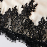 Women Patchwork Lace High Waist Mid Skirt Elegant Zipper A-line Mid Rise Skirts for Summer Spring Fall