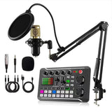 UV color stripe/dynamic microphone professional audio mixer, podcast equipment kit, condenser microphone with stand, gift, suita