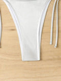 Sexy Shiny Silver Bikini Set Women Push Up Micro Swimsuit 2025 Brazilian Beach Bathing Suit Tie Side Thong Swimwear Biquini