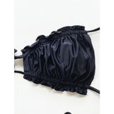 Sexy Ruffled Frilled Pleated Ruched Bikini Women Swimwear Female Swimsuit Two-pieces Bikini Set Bather Bathing Suit Swim V3239